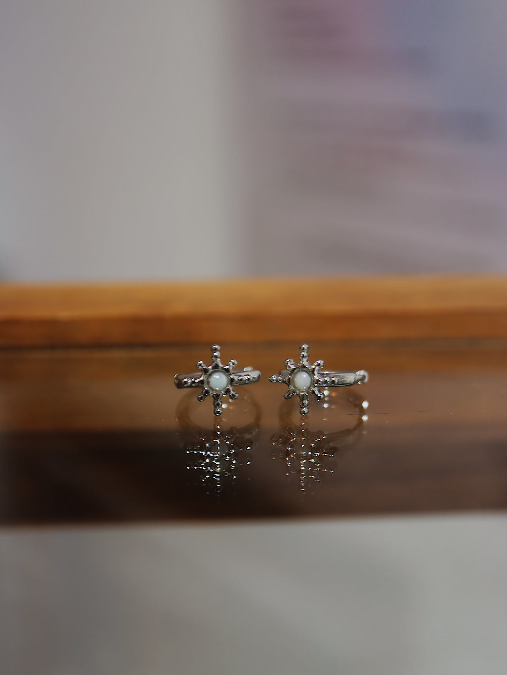 Starburst stainless steel earrings