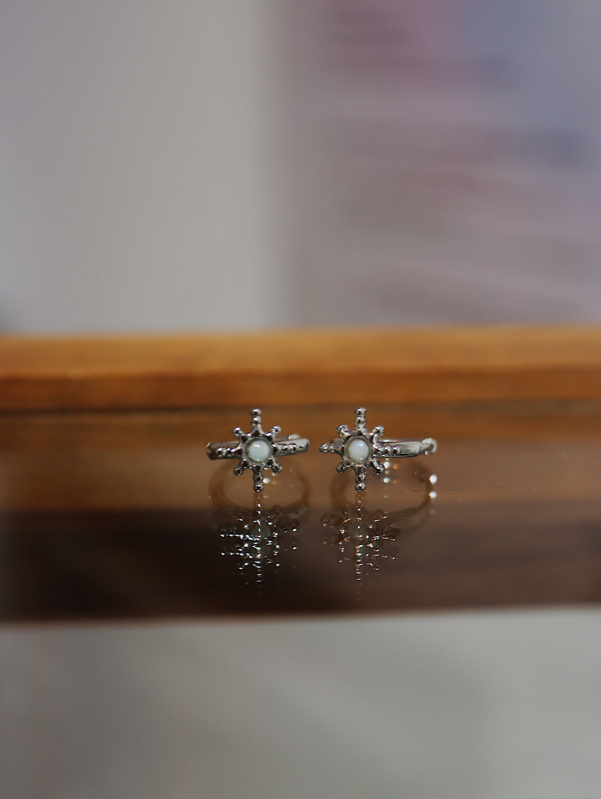 Starburst stainless steel earrings