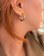 Mix tone stainless steel earrings