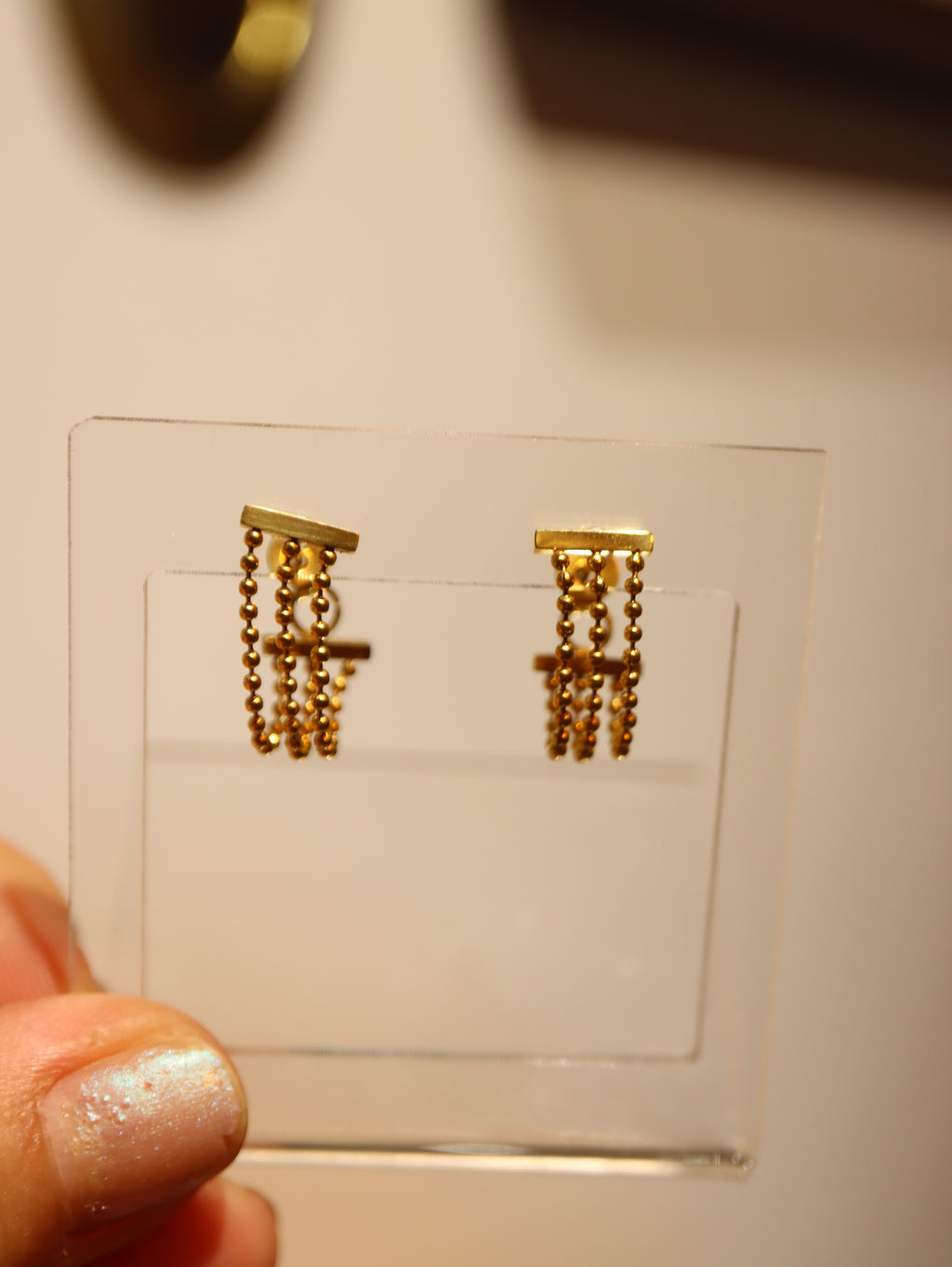 Stainless steel gold chain earrings