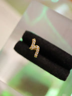 Pave Curved Wave Stud Surgical Steel Earring (1pc)