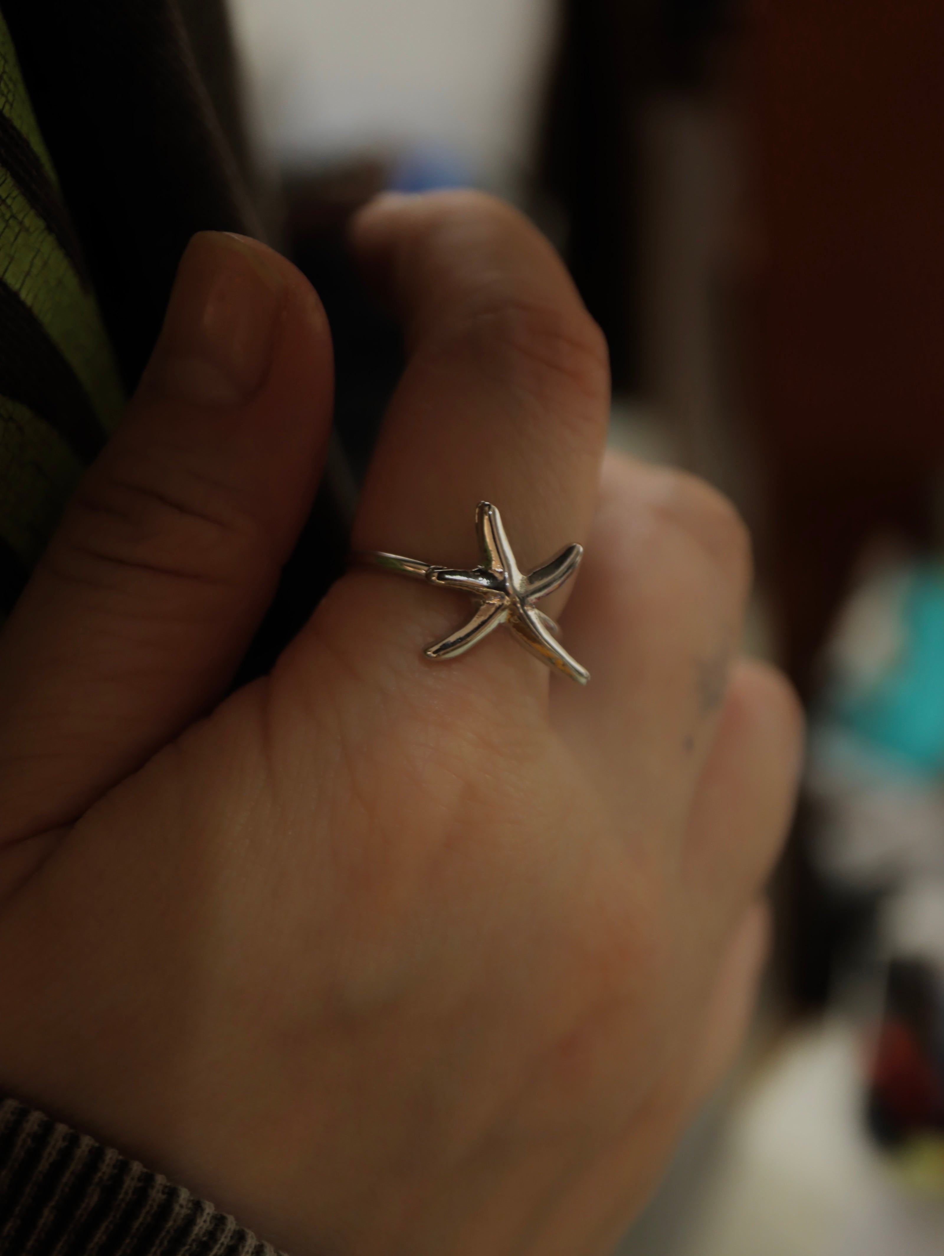 Starfish brass ring