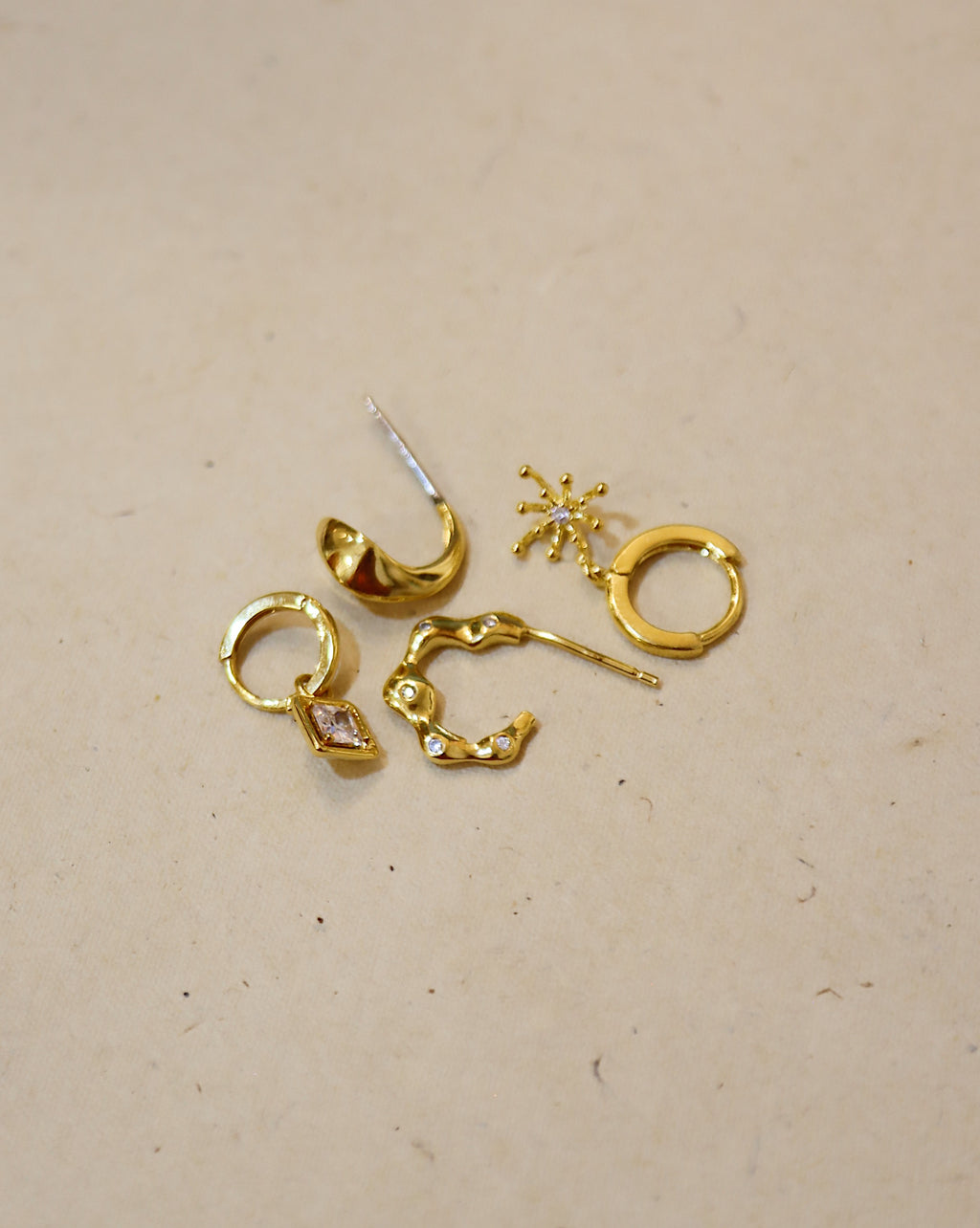 Starburst 925 silver hoop earrings