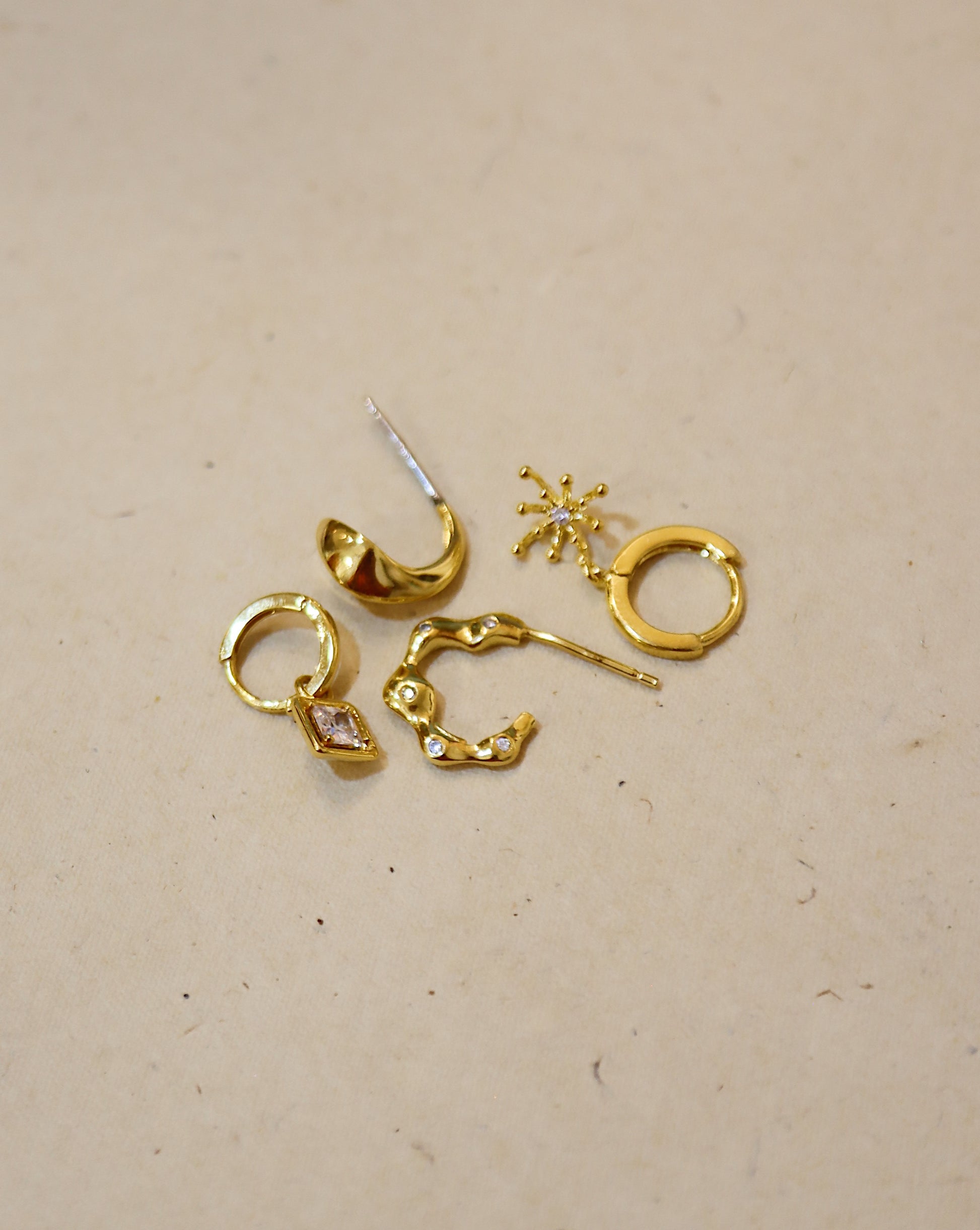 Starburst 925 silver hoop earrings