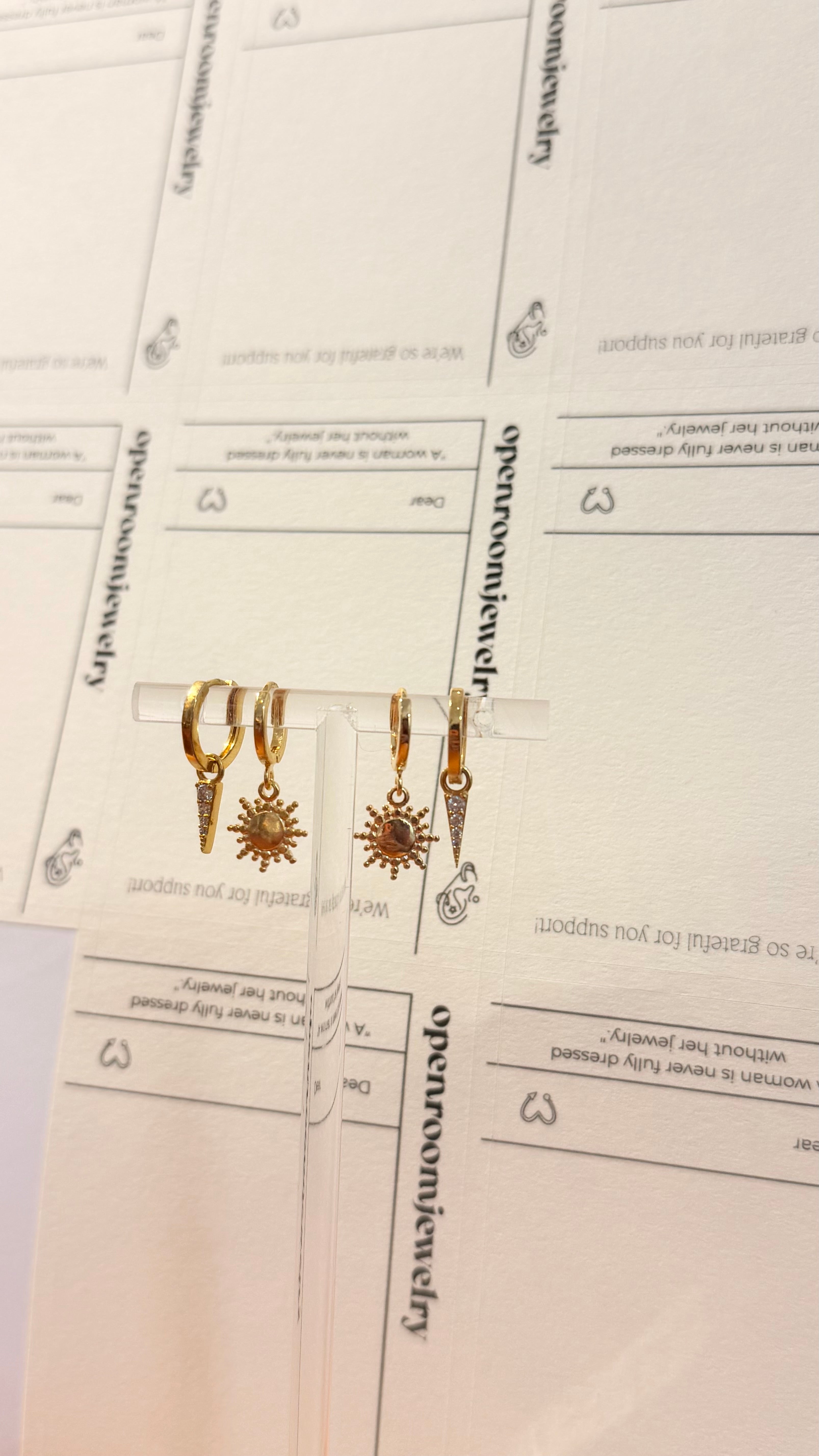 Inverted Triangle CZ Hoop Earrings