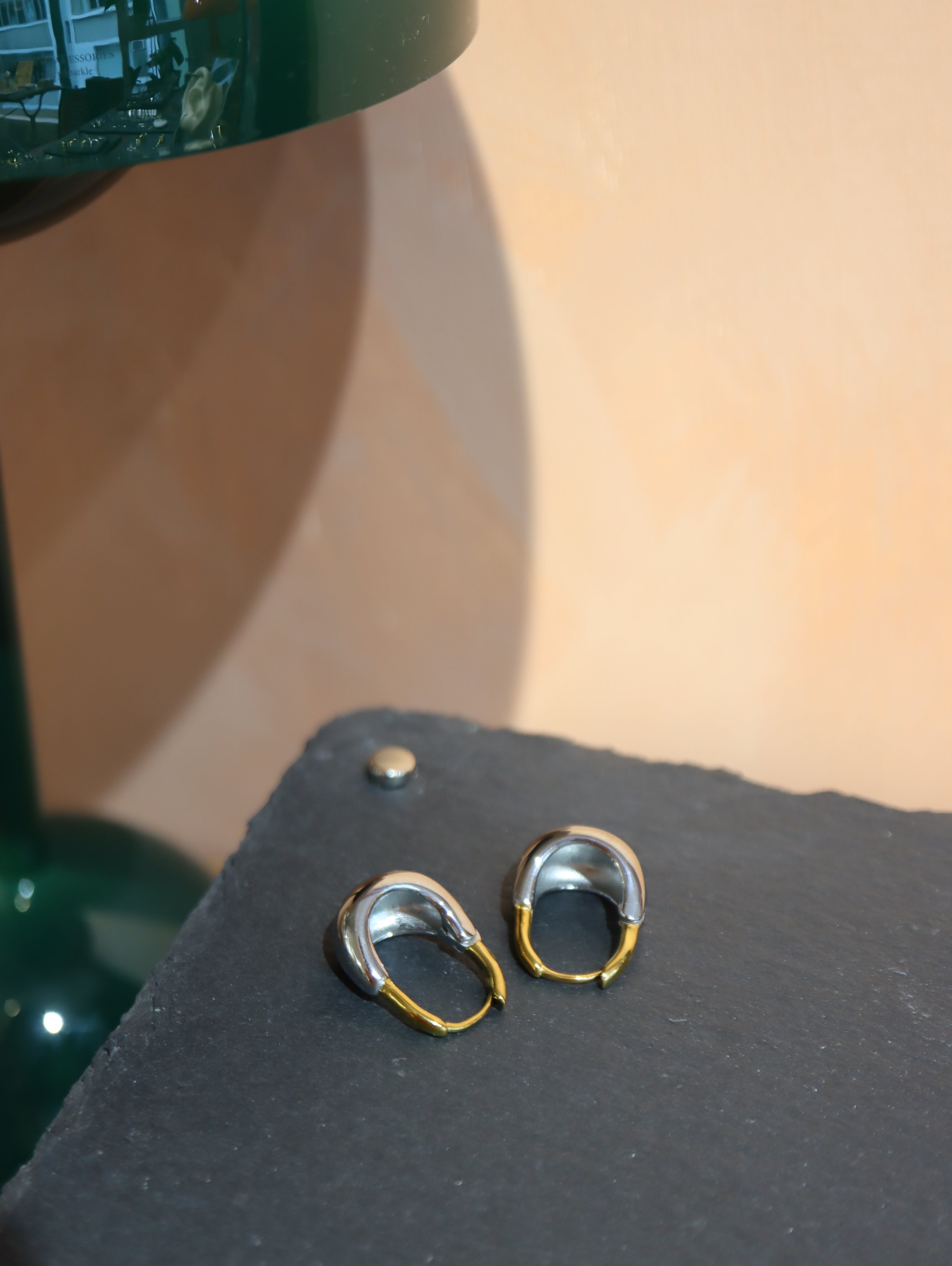 Mix tone stainless steel earrings