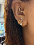 Hinged hoop rope earrings