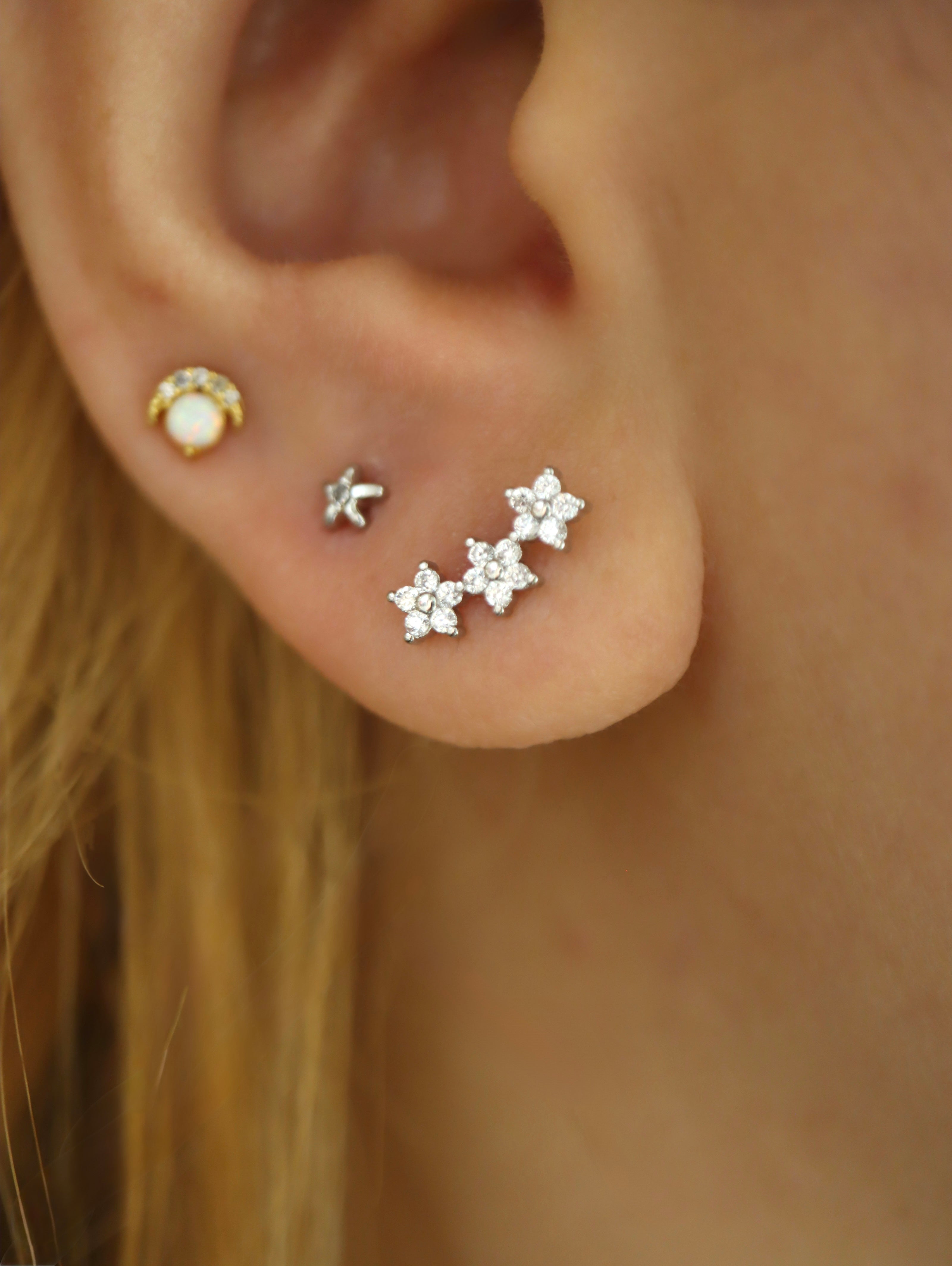 Trio Flora Stud Piercing Earring (1pc)