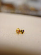 Double heart surgical steel piercing