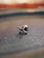 Cross heart surgical steel 316L piercing