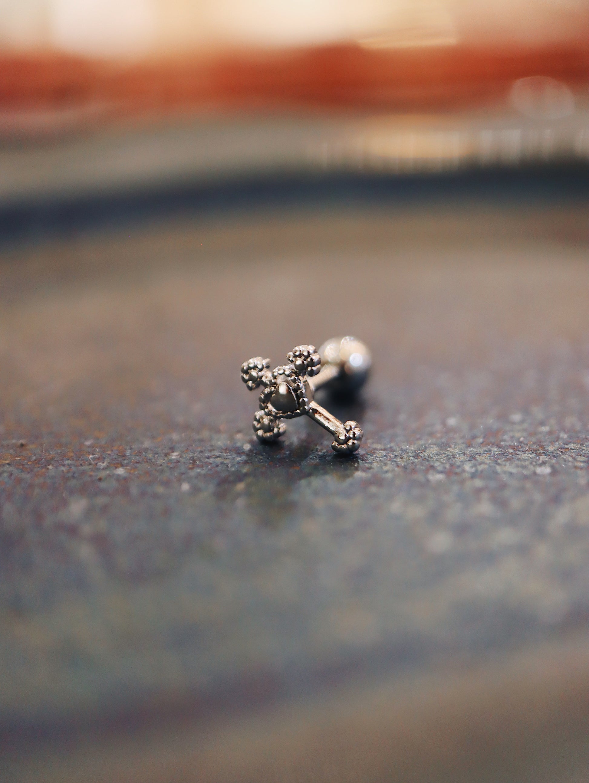 Cross heart surgical steel 316L piercing