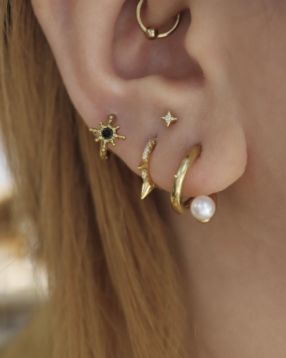Starburst stainless steel earrings