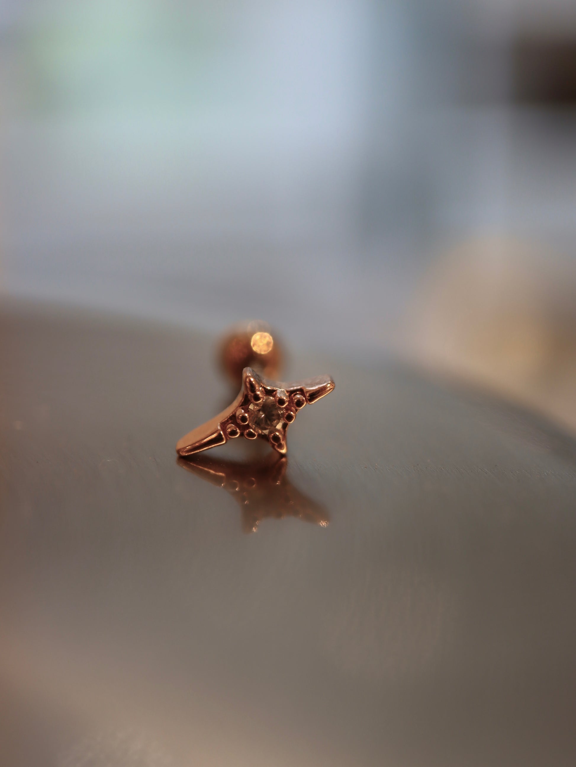 ✨ sparkle surgical steel barbell piercing