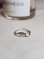 Silver925 cz wavy ring