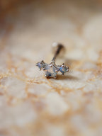 Triple opal 925 silver flat back piercing (1pc)