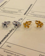 Floral Whisper Stainless Steel Earrings