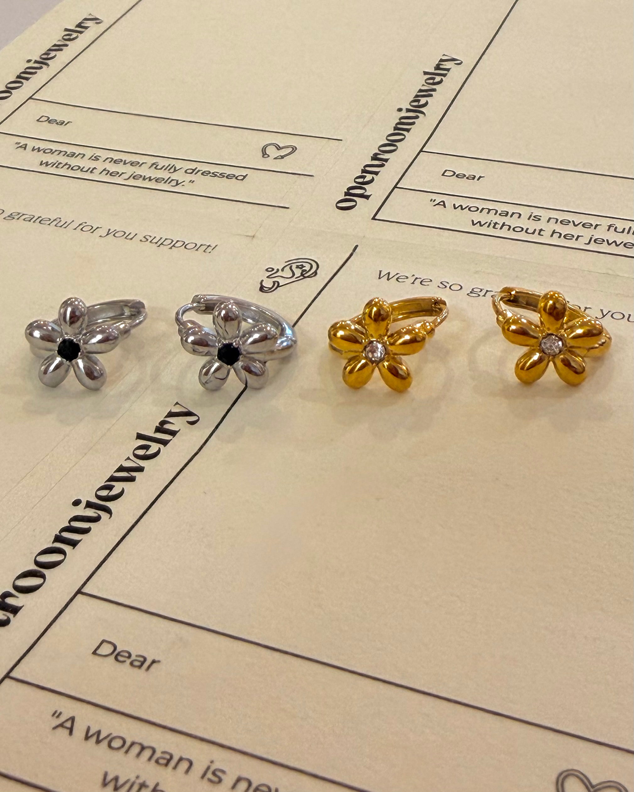 Floral Whisper Stainless Steel Earrings