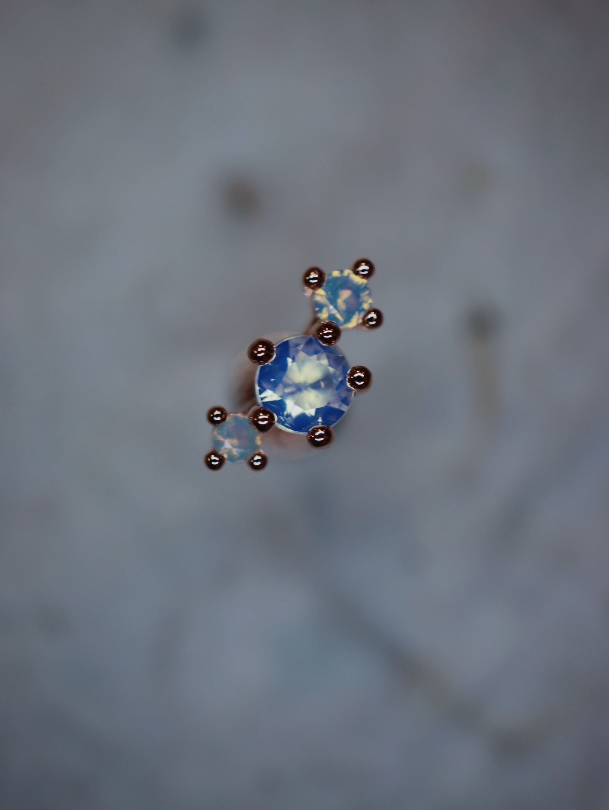 Triple CZ s925flat back piercing