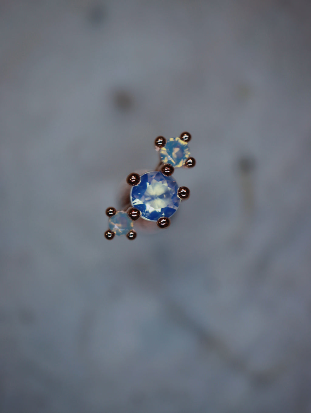 Triple CZ s925flat back piercing