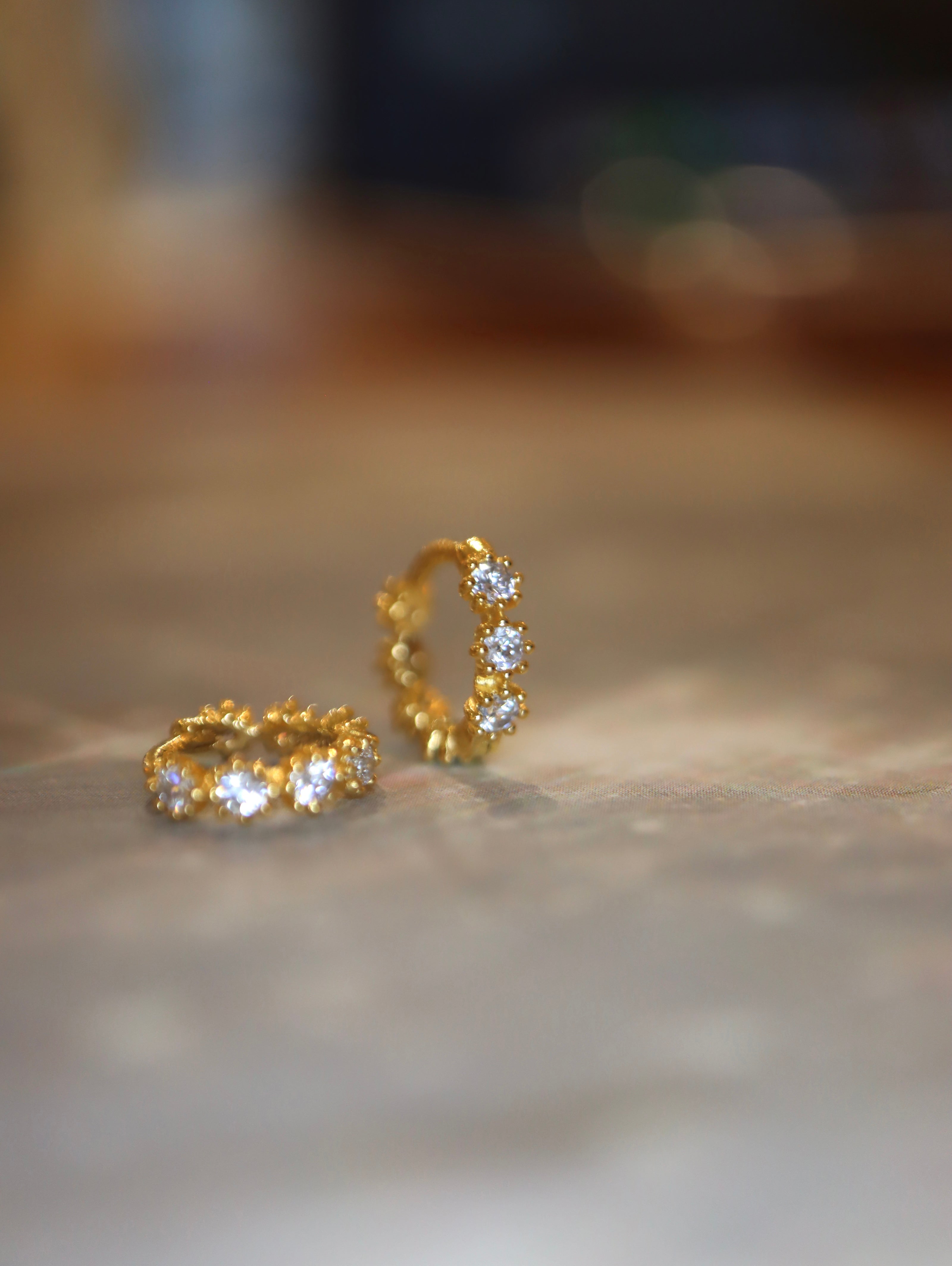 Septet CZ 925 Silver Hoop Earrings