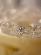 Frosted Petal & Pearl Stud Piercing Earrings