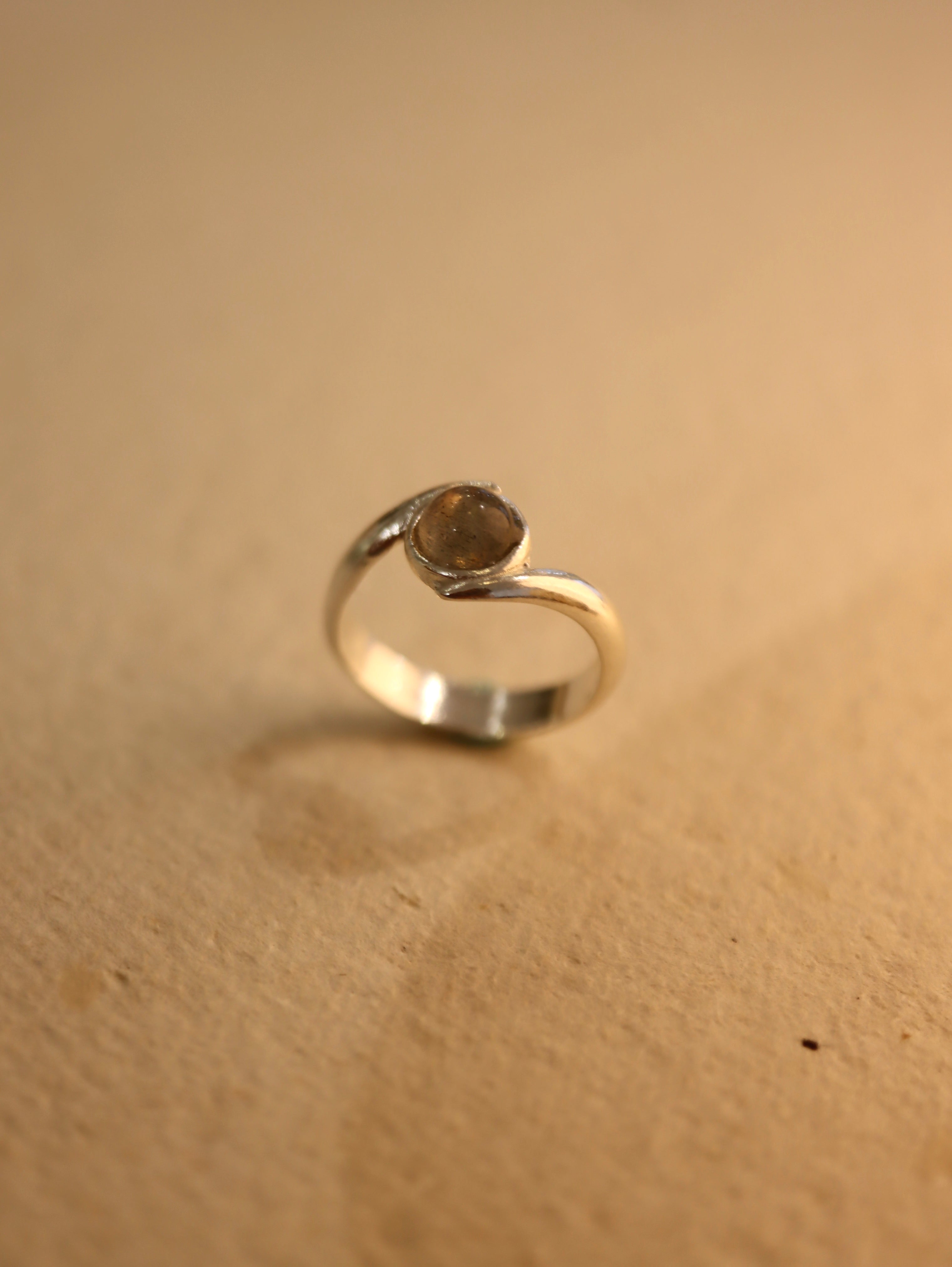 Aura labradorite pinky ring