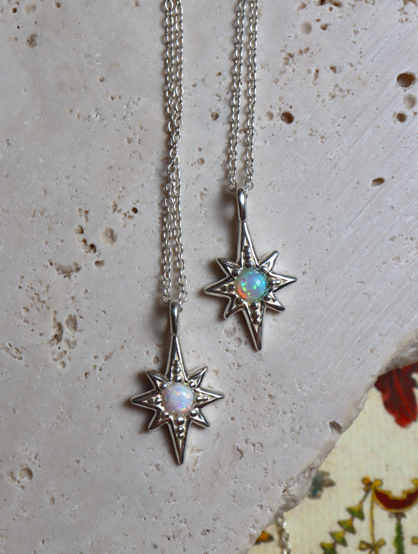 Silver925 starburst opal necklace