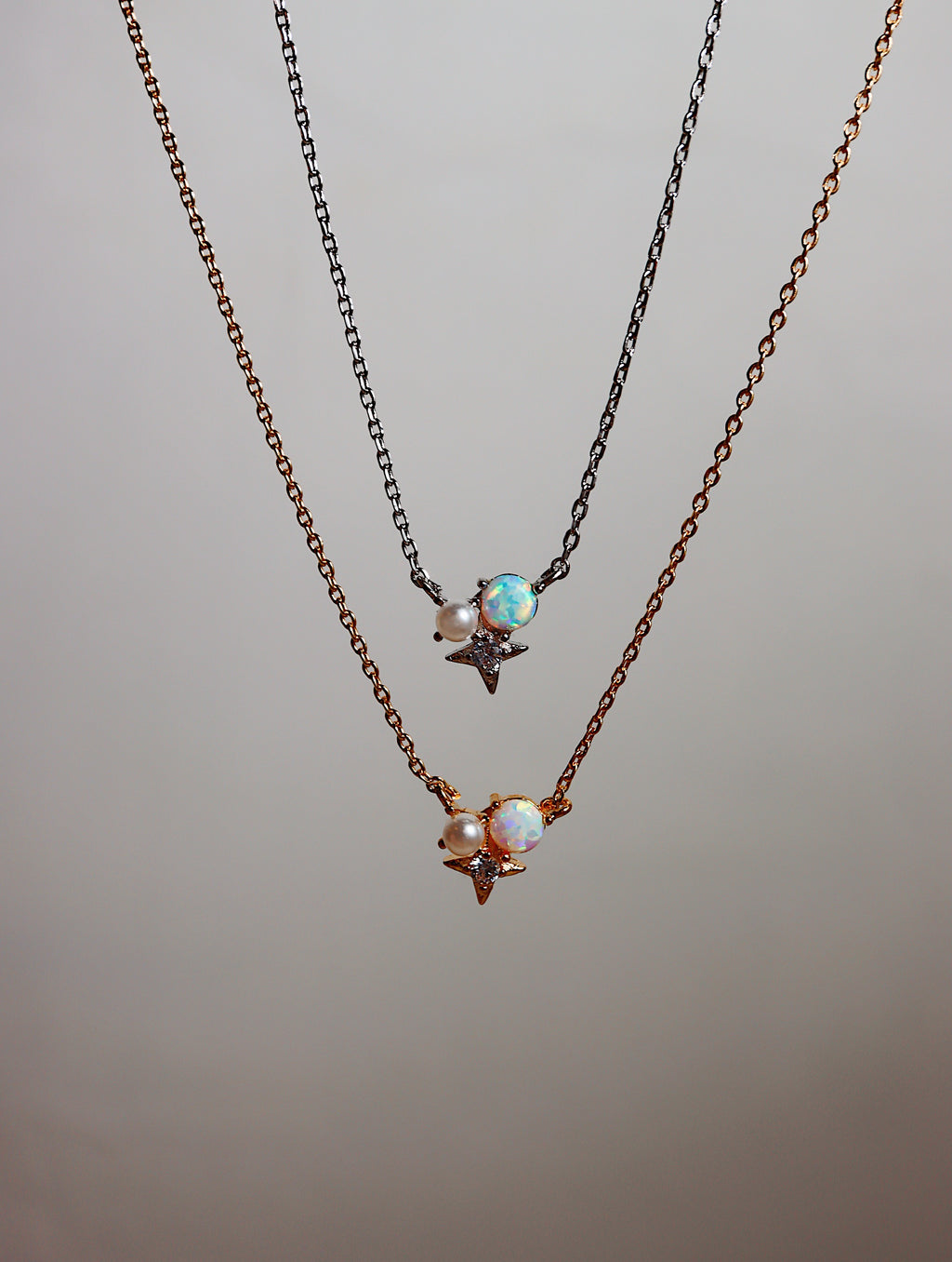 Sparkle opal pearl necklace