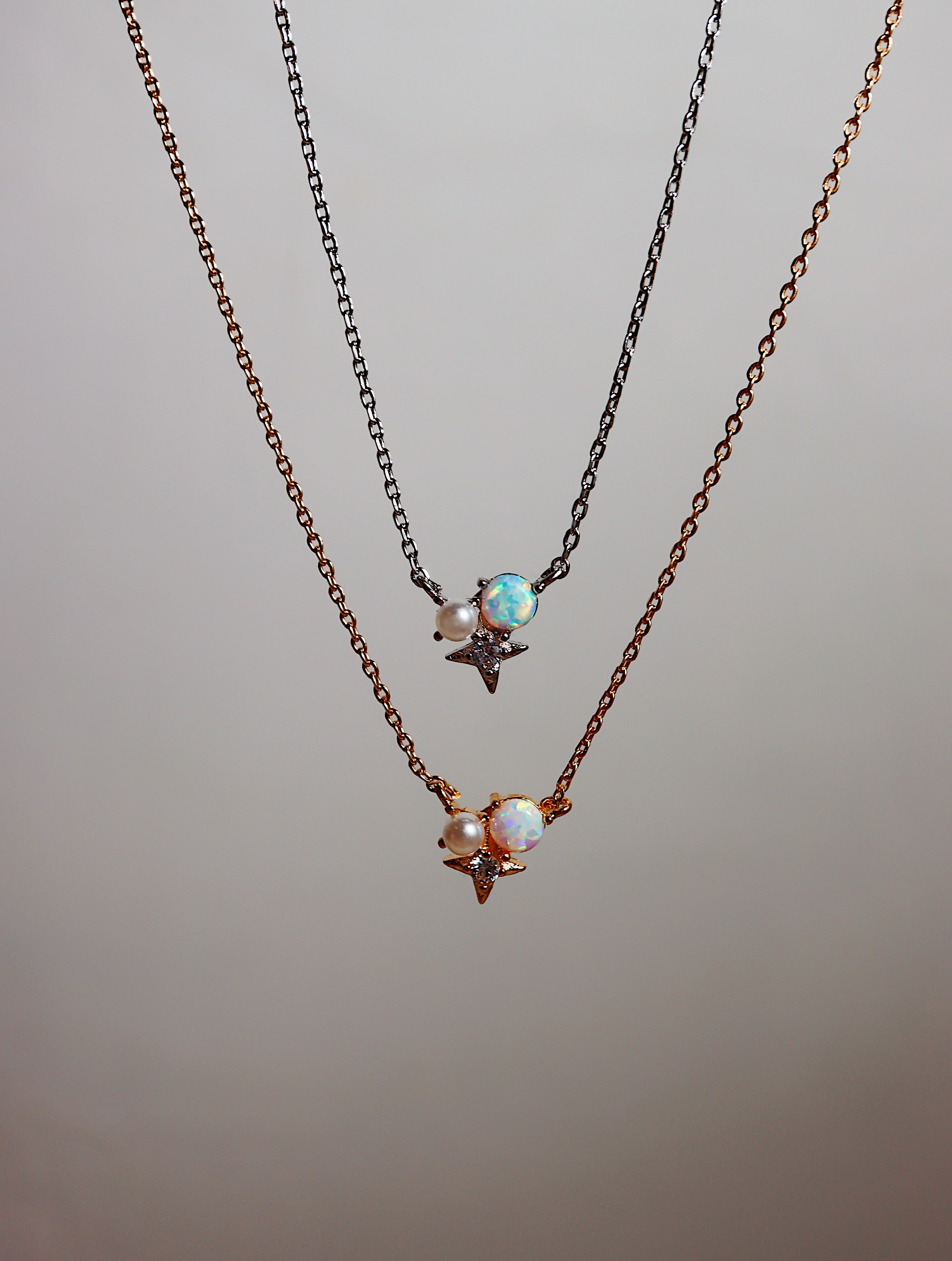 Sparkle opal pearl necklace