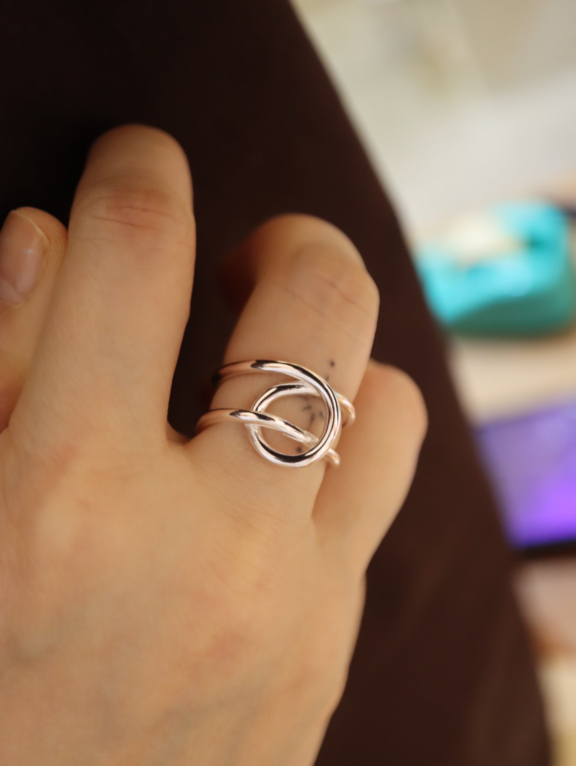 Twisted 925 silver open size ring