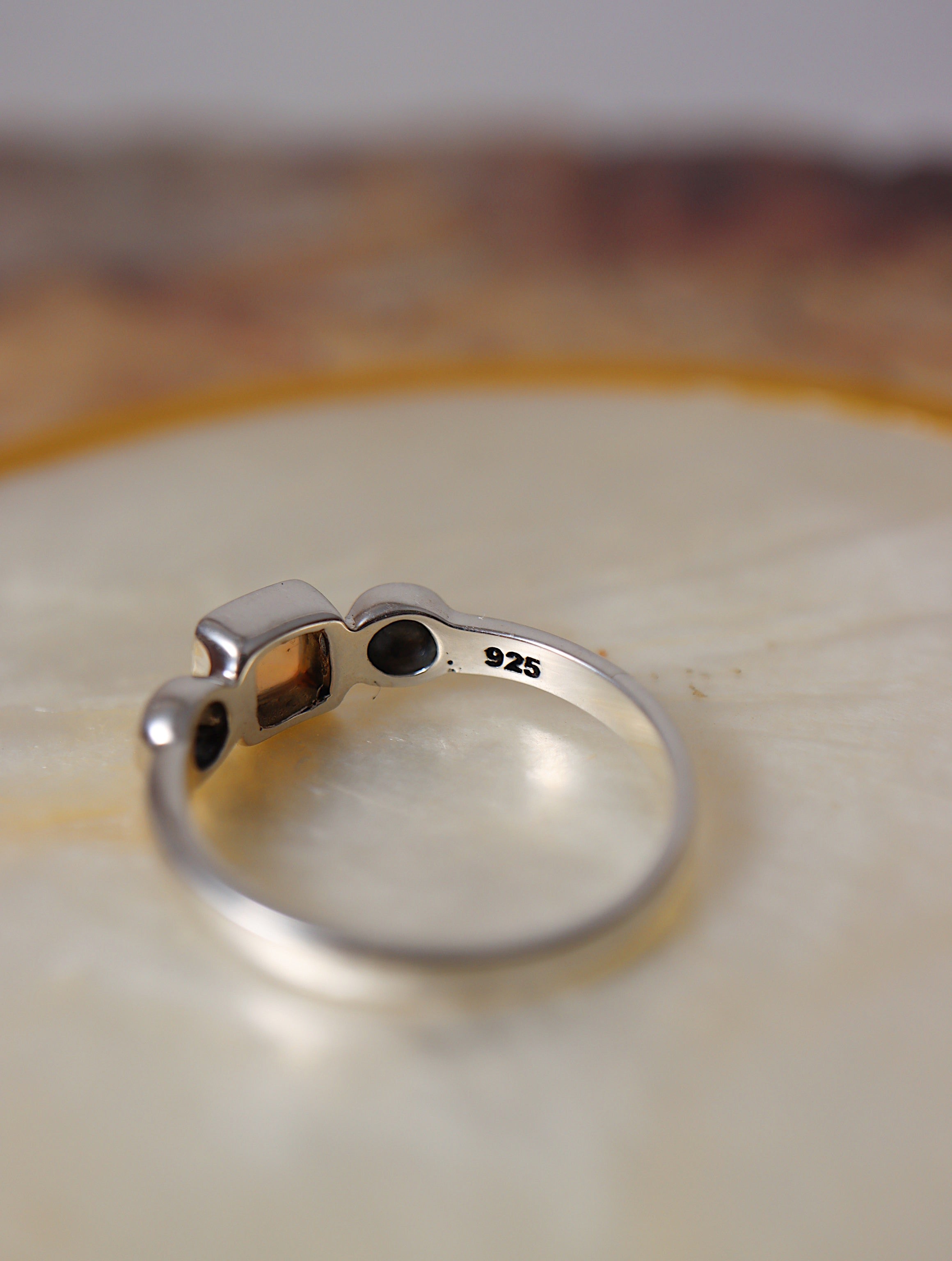 Square Ethiopian Opal Silver 925 ring