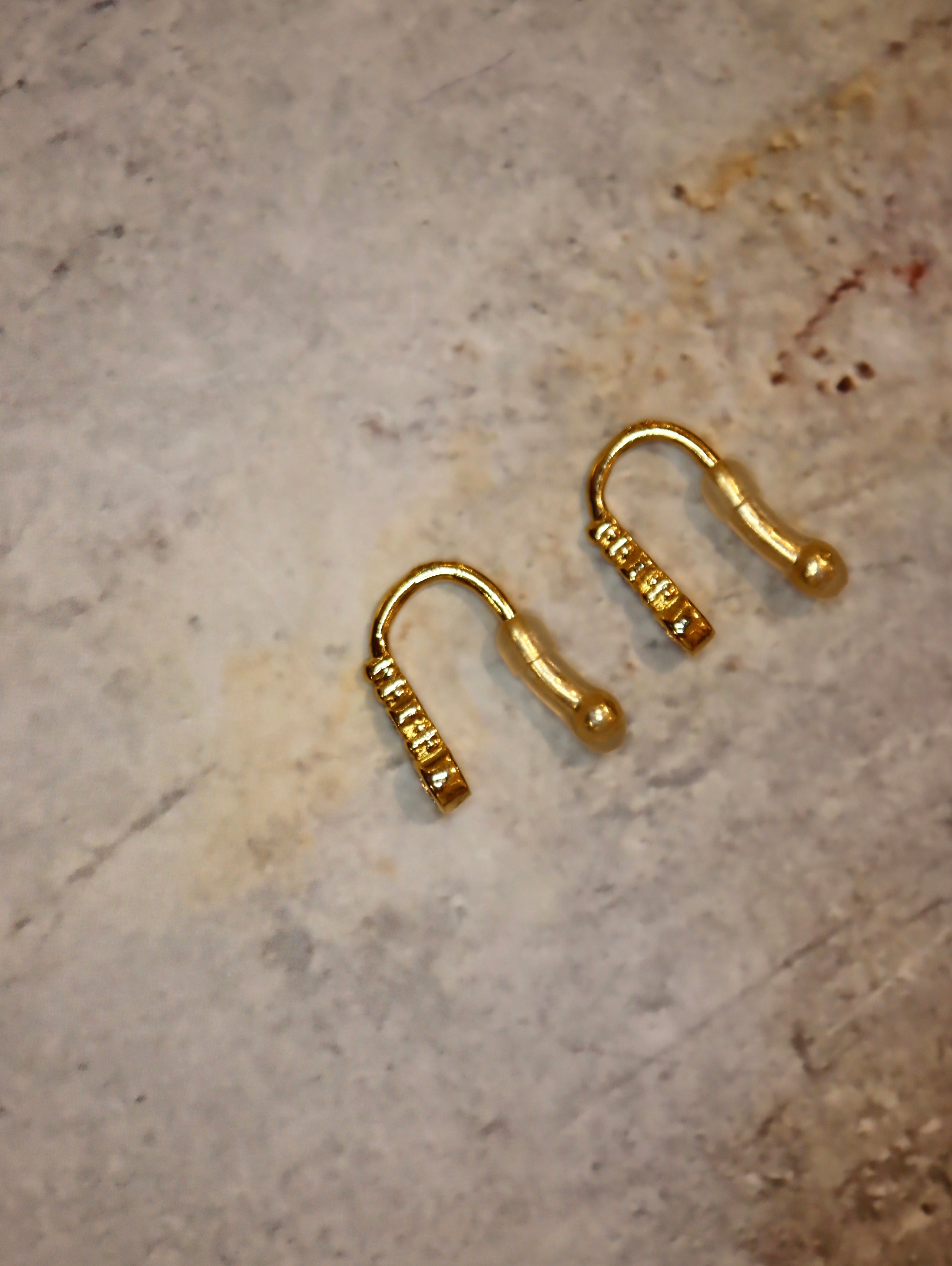 Double stud mini ear clips (pair)
