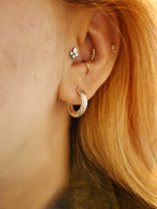 Spiral Clicker 925 Silver Hoop Earrings
