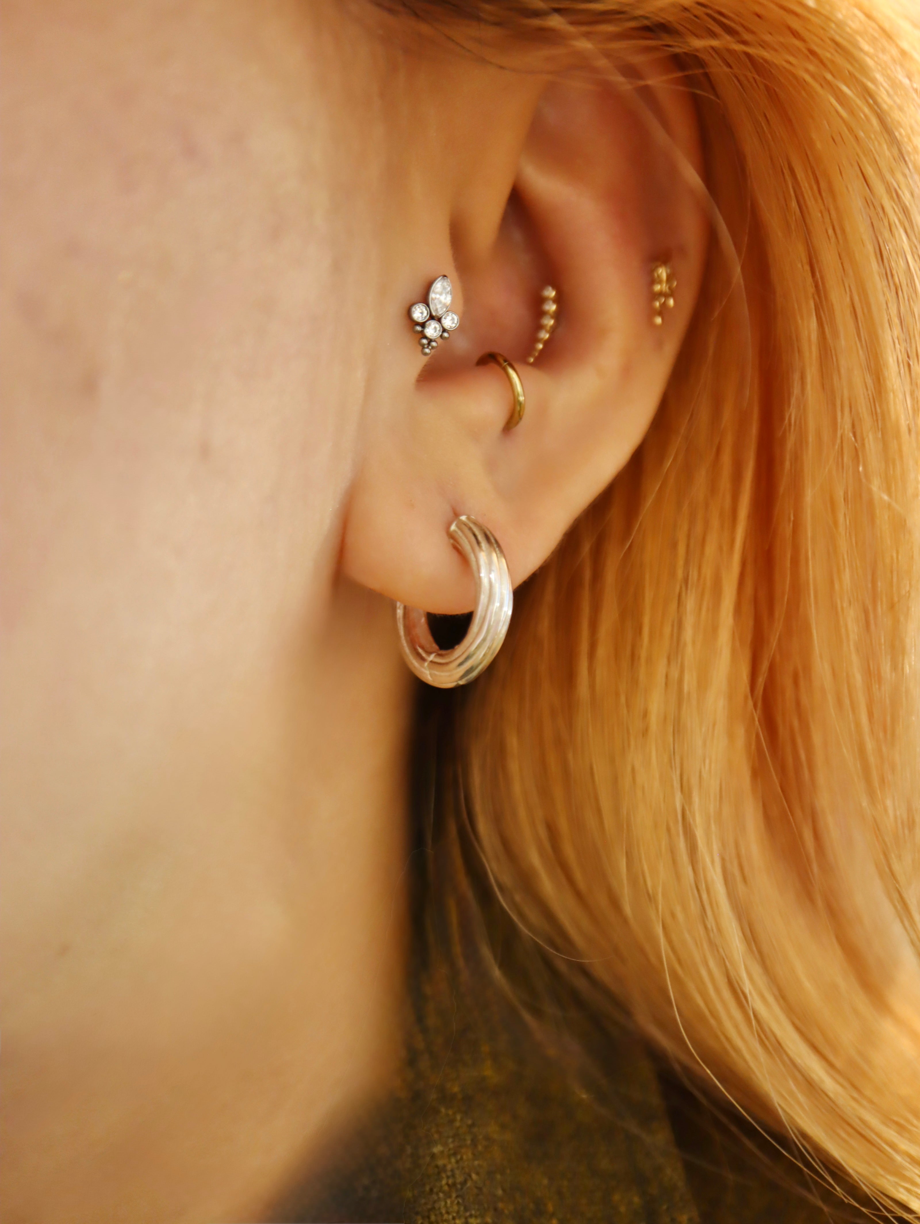 Spiral Clicker 925 Silver Hoop Earrings