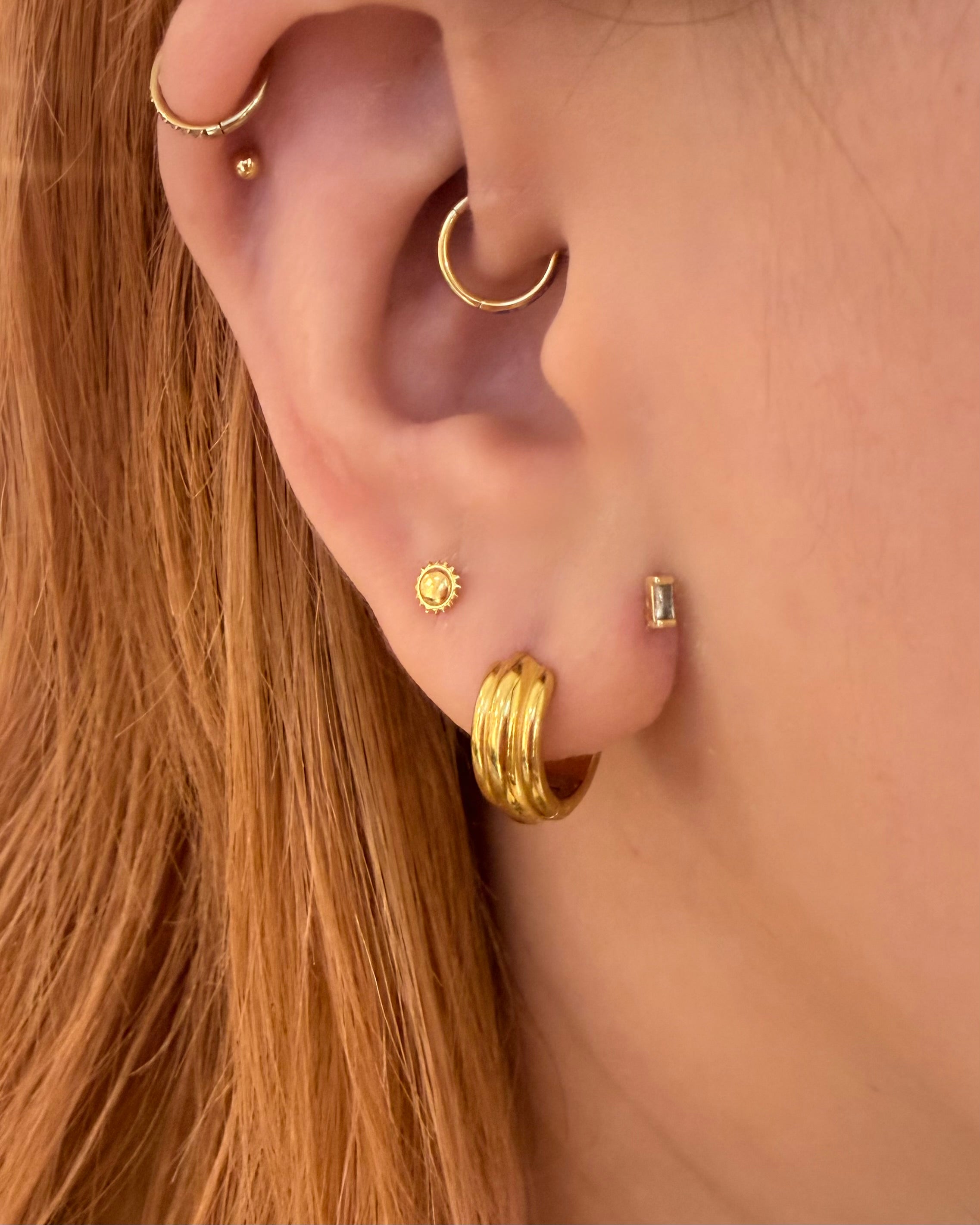 Sunbeam 925 silver stud earring piercing (1pc)