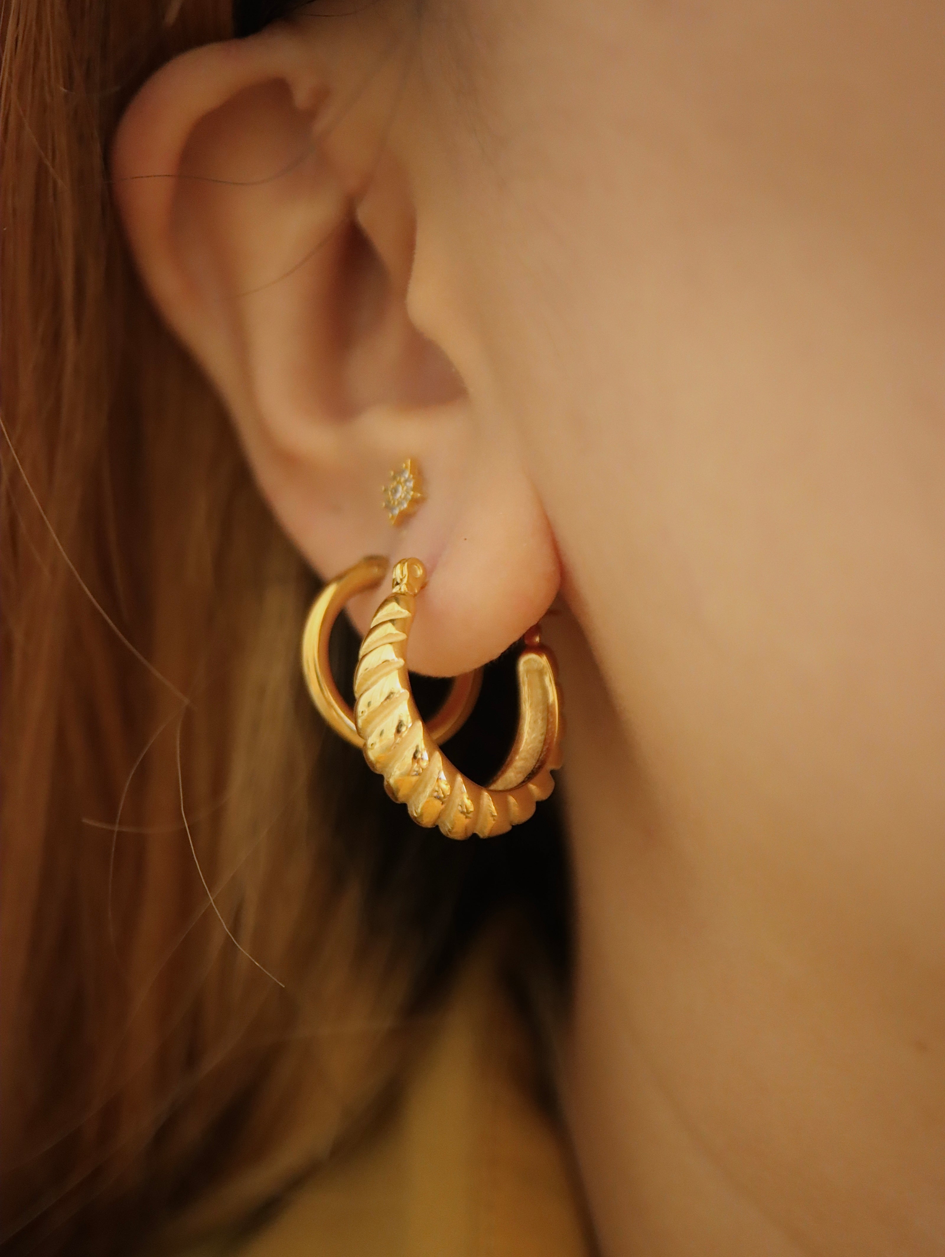 Gozo hoop stainless steel earrings