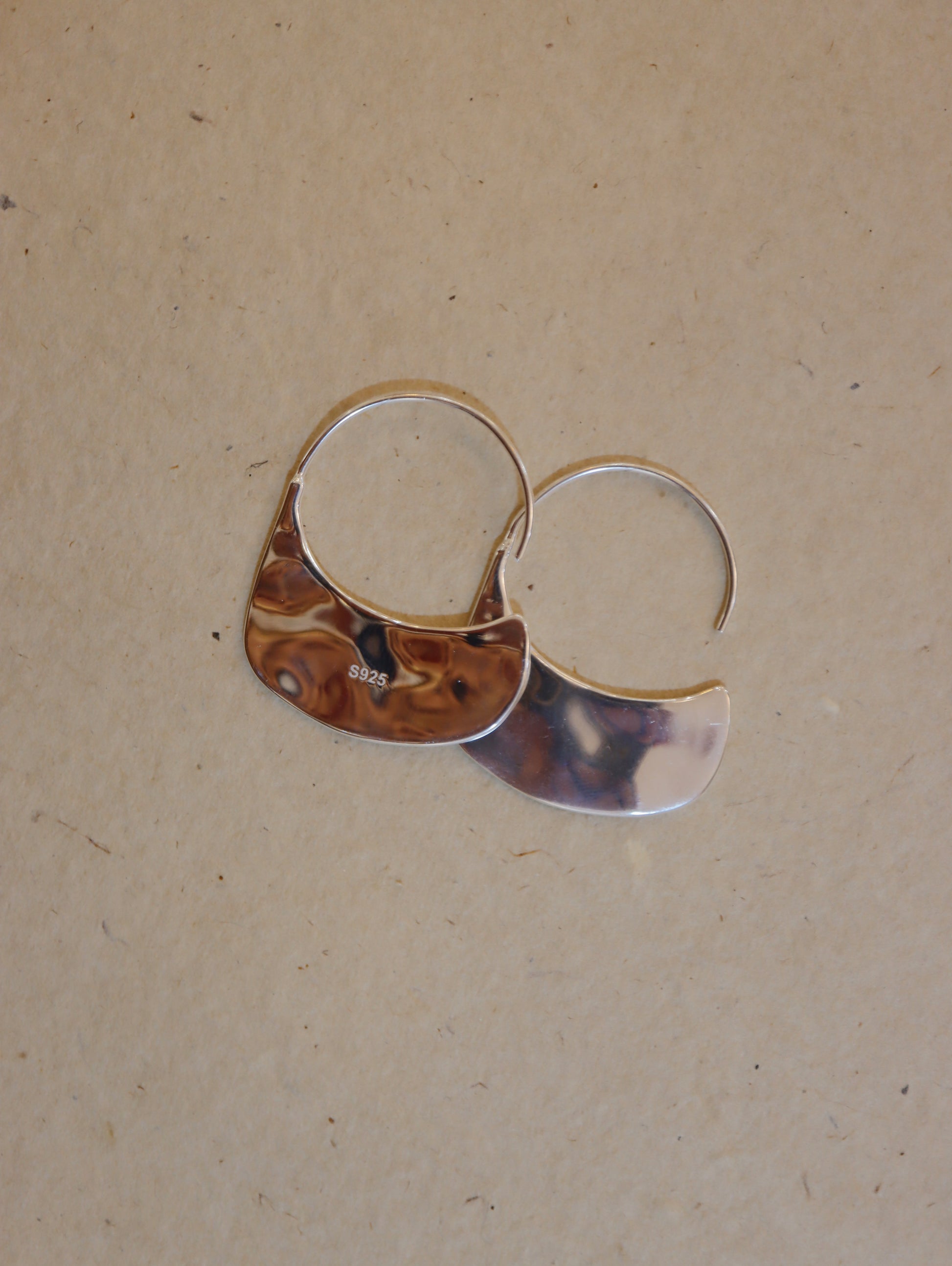 Flat 925 Silver Hook Earrings
