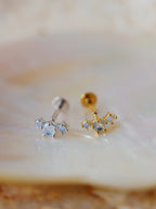 Triple opal 925 silver flat back piercing (1pc)