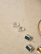 Luminous Dot Hoop 925 silver earrings