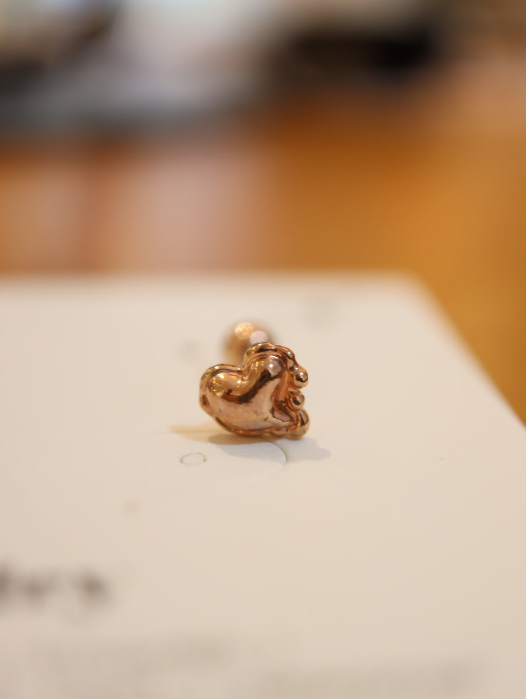 Drop heart surgical steel 316L stud earring piercing (1pc)