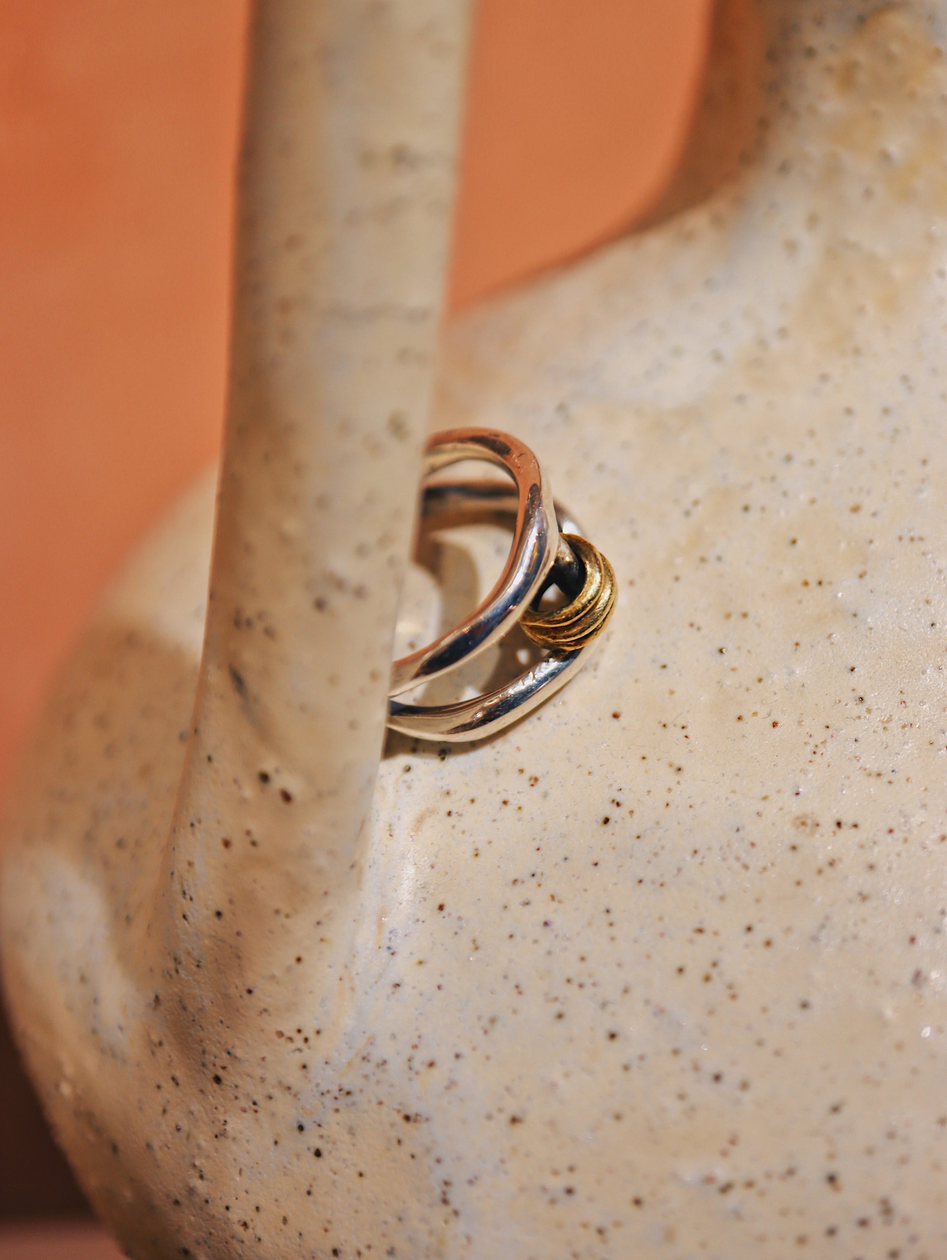 Mix tone handcrafted 925 silver ring