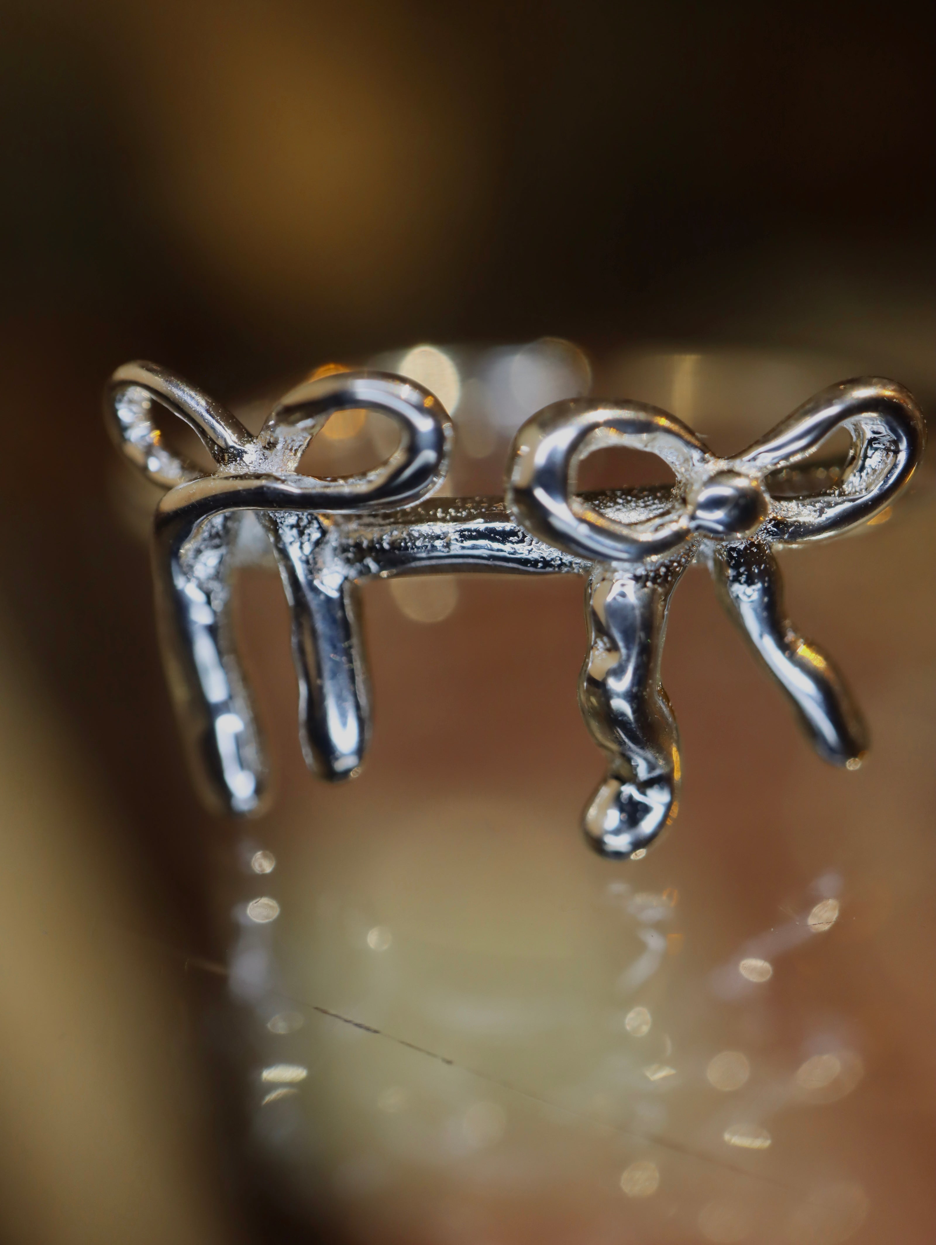 Double ribbon 925 ring open size ring