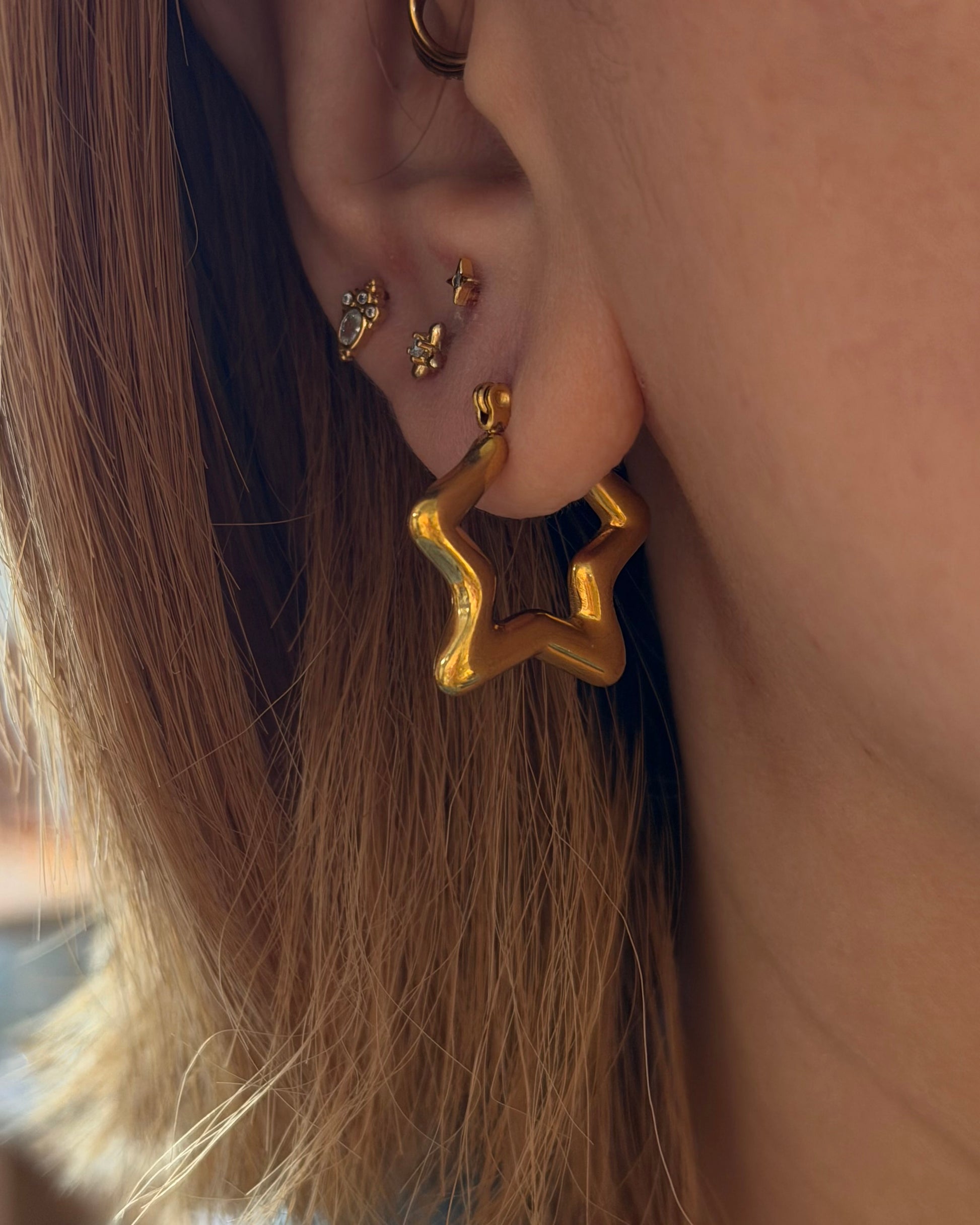 Nova Zig Hoop Stainless Steel Earrings