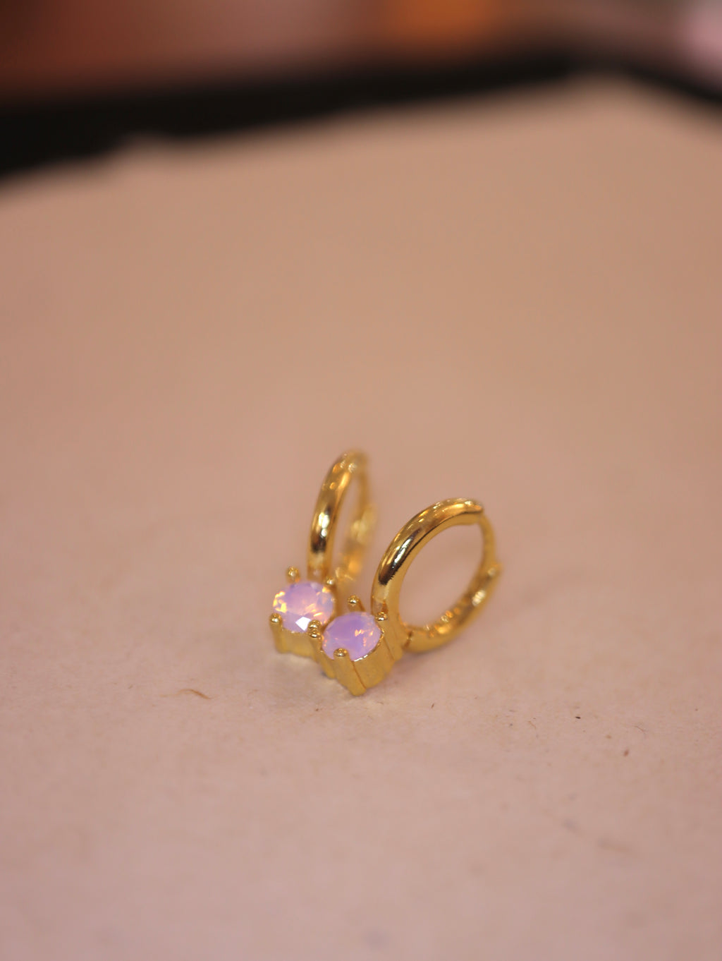 Hinged hoop drop cz earrings