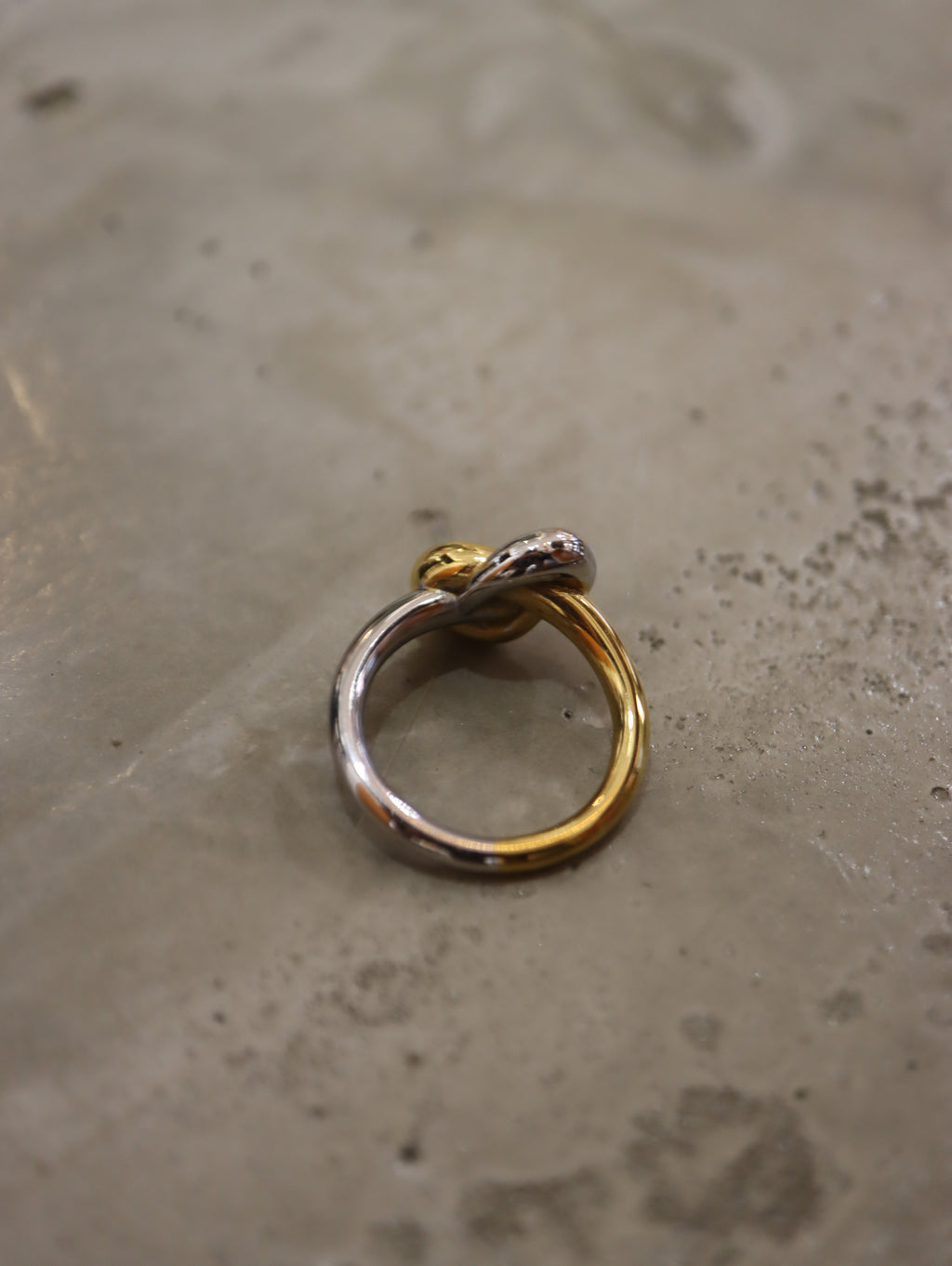 Mix tone knot stainless steel ring