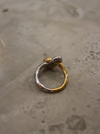 Mix tone knot stainless steel ring