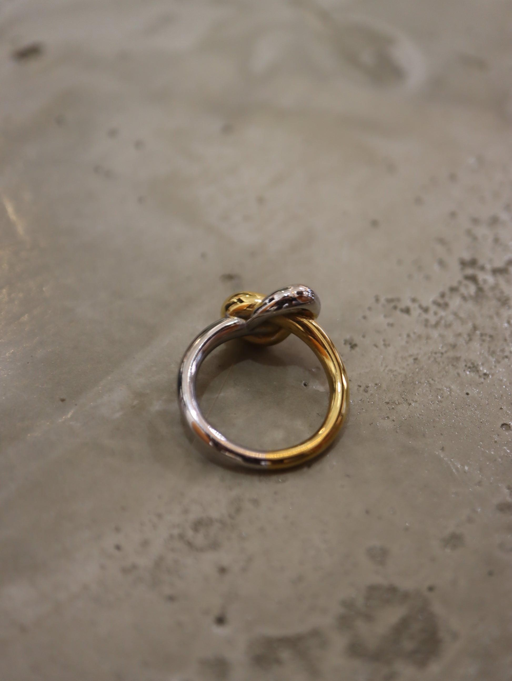 Mix tone knot stainless steel ring