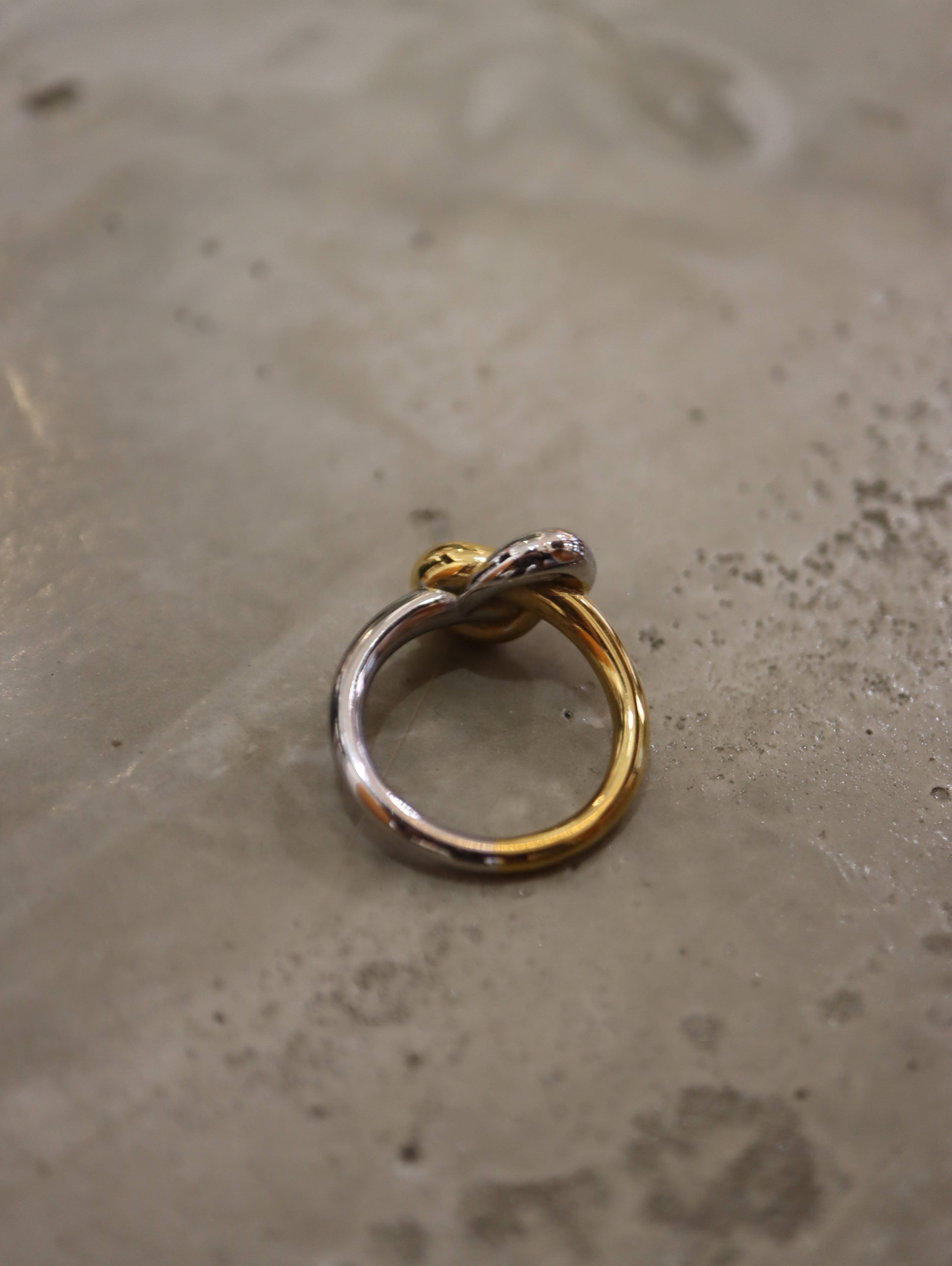 Mix tone knot stainless steel ring