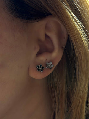 Floral stainless steel earrings