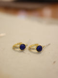 Round stone cz earrings